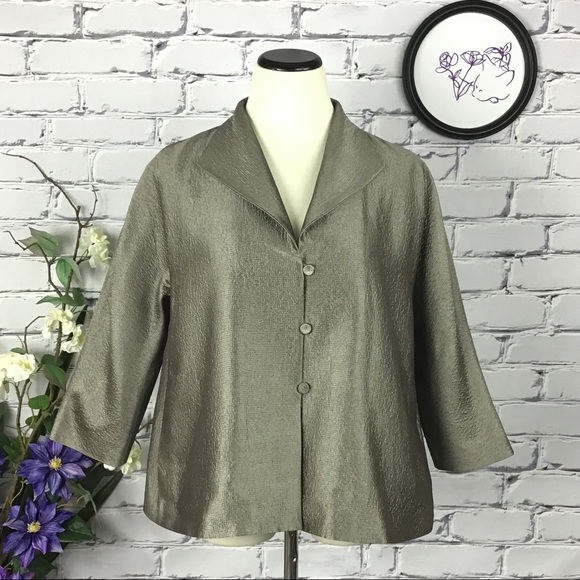 Eileen Fisher Jackets & Blazers - Eileen Fisher Hammered Silk Satin Blazer Jacket